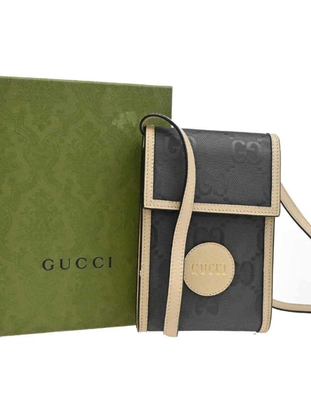 GUCCI Logo Off The Grid GG Mini Shoulder Bag Canvas Leather Beige